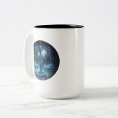 Libra Blau und Schwarz Wasserfarbe Zodiac Zweifarbige Tasse (Vorderseite Links)