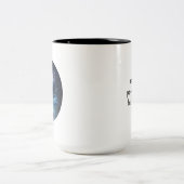 Libra Blau und Schwarz Wasserfarbe Zodiac Zweifarbige Tasse (Mittel)