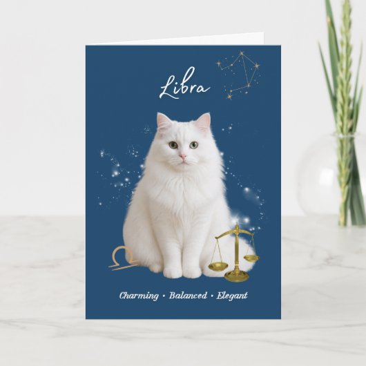 Libra Cat Birthday Card Karte (Vorderseite)