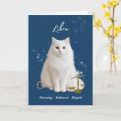 Libra Cat Birthday Card Karte (Gelbe Blume)