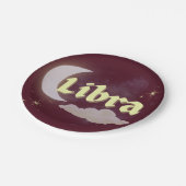 Libra Celestial Moon Cloud Stars Astrologie Kunst Pappteller (Schrägansicht)