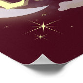 Libra Celestial Moon Cloud Stars Astrologie Kunst Poster (Ecke)