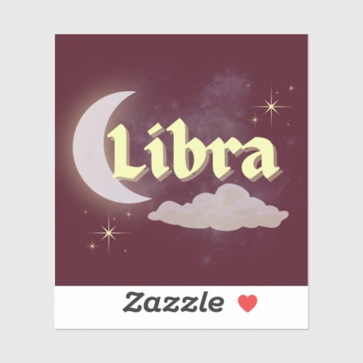Libra Celestitic Ästhetische Dreamy Moon Cloud Sta Aufkleber (Blatt)