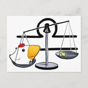 Libra Chicken Postcard Postkarte