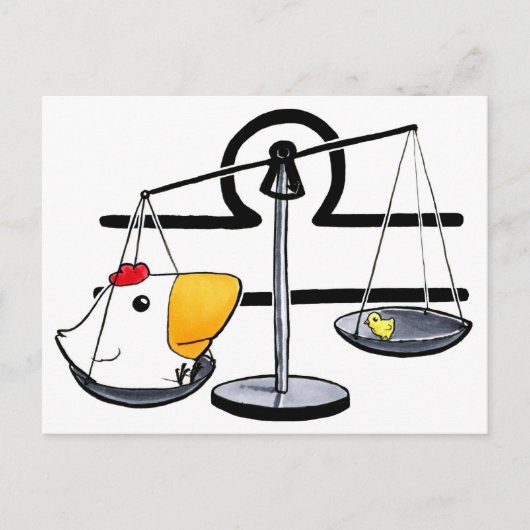 Libra Chicken Postcard Postkarte (Vorderseite)