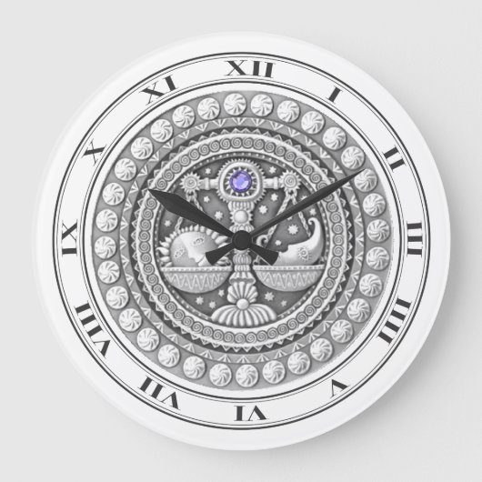 Libra Coin Wall Clock Große Wanduhr (Vorderseite)