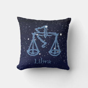 Libra Constellation and Zodiac Sign with Stars Kissen