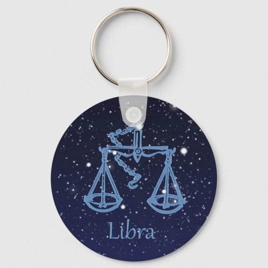 Libra Constellation and Zodiac Sign with Stars Schlüsselanhänger (Vorderseite)