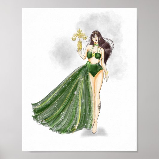 Libra Constellation Artwork, Cosmic Zodiac, Poster (Vorne)
