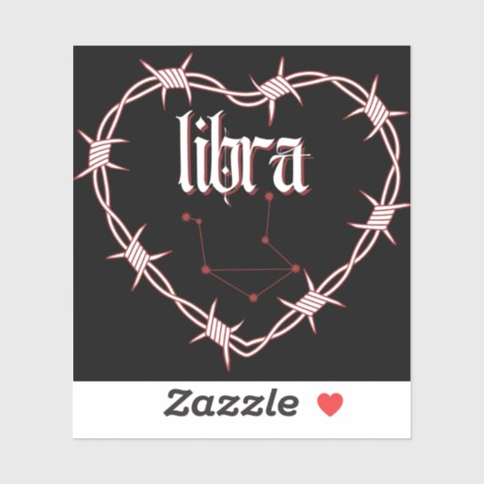 Libra Constellation Gothic Barbed Wire Design Aufkleber (Blatt)