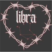 Libra Constellation Gothic Barbed Wire Design Aufkleber (Vorderseite)