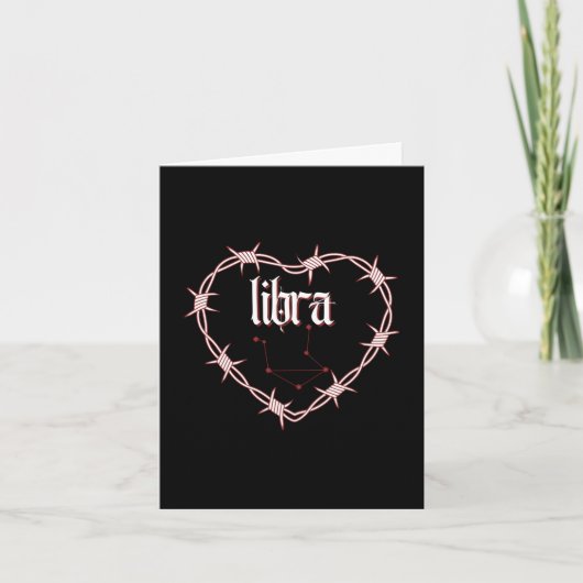 Libra Constellation Gothic Dark Edgy Birthday Karte (Vorderseite)