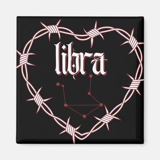 Libra Constellation Gotische Ästhetik Barbed Wire Magnet (Vorne)