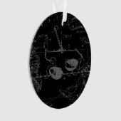 Libra Constellation Hevelius 1690 Gravierstil Ornament (Vorderseite)