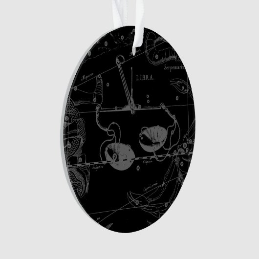 Libra Constellation Hevelius 1690 Gravierstil Ornament (Vorderseite)