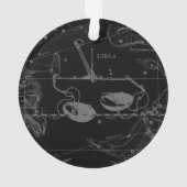 Libra Constellation Hevelius 1690 Gravierstil Ornament (Rückseite)