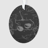 Libra Constellation Hevelius 1690 Gravierstil Ornament (Vorderseite)