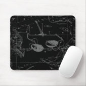 Libra Constellation Hevelius 1690 Karte auf Schwar Mousepad (Mit Mouse)