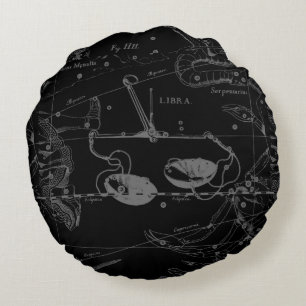 Libra Constellation Hevelius circa 1690 Rundes Kissen