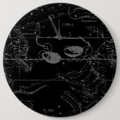 Libra Constellation Map Hevelius 1690 auf Schwarz Button (Vorderseite)
