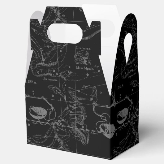 Libra Constellation Map Hevelius 1690 auf Schwarz Geschenkschachtel (Geöffnet)
