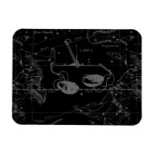 Libra Constellation Map Hevelius 1690 auf Schwarz Magnet (Horizontal)