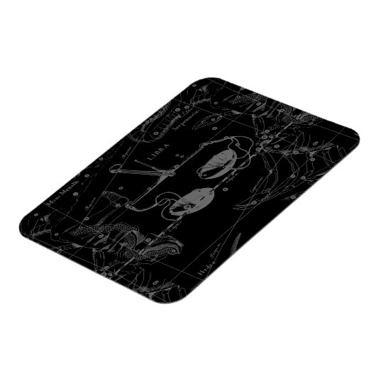 Libra Constellation Map Hevelius 1690 auf Schwarz Magnet (Linke Seite)