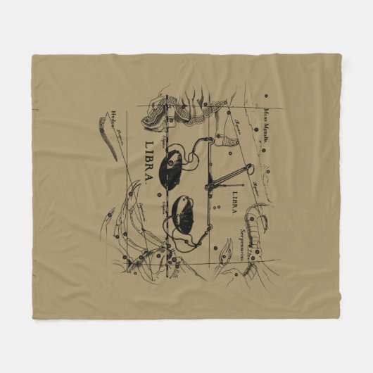 Libra Constellation Map Hevelius 1690 Sept Okt Fleecedecke (Vorderseite (Horizontal))