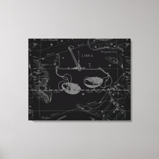 Libra Constellation Map Hevelius 1690 Sept Okt Leinwanddruck (Vorderseite)