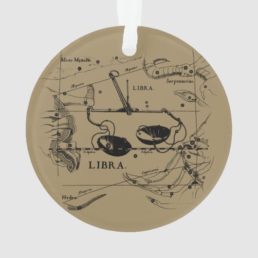 Libra Constellation Map Hevelius circa 1690 Ornament (Rückseite)