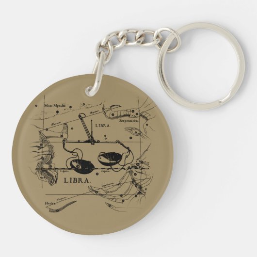 Libra Constellation Map Hevelius circa 1690 Schlüsselanhänger (Rückseite)