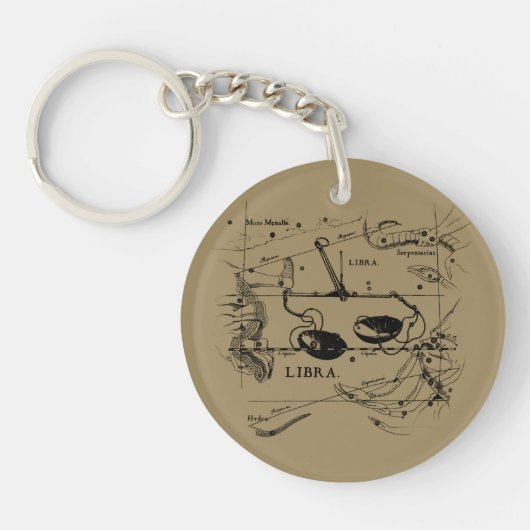 Libra Constellation Map Hevelius circa 1690 Schlüsselanhänger (Vorderseite)