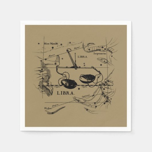 Libra Constellation Map Hevelius circa 1690 Serviette (Vorderseite)