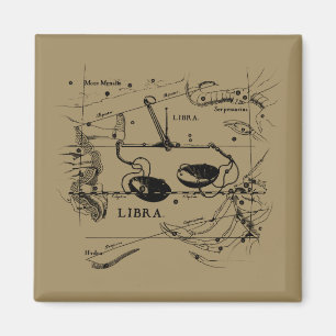Libra Constellation Map Hevelius Dekor 1690 Magnet