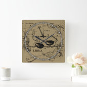 Libra Constellation Map Hevelius Dekor 1690 Quadratische Wanduhr (Zuhause)