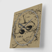 Libra Constellation Map Hevelius Dekor 1690 Quadratische Wanduhr (Winkel)