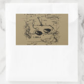 Libra Constellation Map Hevelius Dekor 1690 Rechteckiger Aufkleber (Tasche)