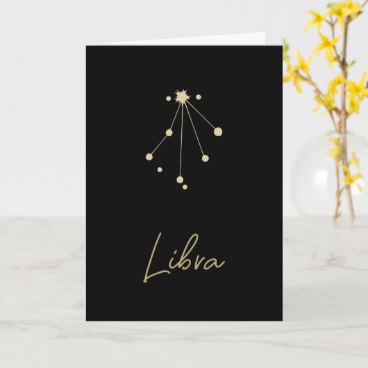 Libra Constellation Zodiac Karte (Gelbe Blume)