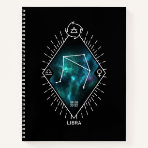 Libra Constellation & Zodiac-Symbol Notizblock
