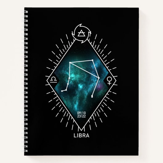 Libra Constellation & Zodiac-Symbol Notizblock (Vorderseite)