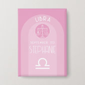 Libra Custom Birthdate - Zodiac - Modernes Design Button (Vorderseite)