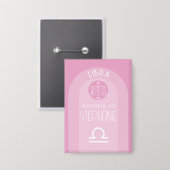 Libra Custom Birthdate - Zodiac - Modernes Design Button (Vorderseite/Rückseite)