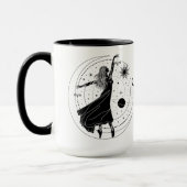 Libra Dancing Girl 15oz Black Rim Tasse (Links)