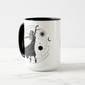 Libra Dancing Girl 15oz Black Rim Tasse (Vorderseite Links)