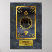 Libra Dark Zodiac Astrologie: Schwarzer Goldname Poster (Vorne)