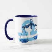 Libra Die blau-weiße astrologische Tasse (Links)