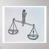 Libra (die Skalen) eine Abbildung aus dem "Poeti Poster (Vorne)