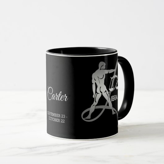 Libra ♎ die Skalen - Zodiaka-Zeichen Tasse (VorderseiteRechts)