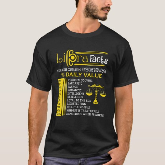 Libra Fakten Zodiac Geboren vom 23. September bis  T-Shirt (Vorderseite)