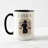 Libra Feminine Zodiac Design Brown Black 15 OZ Tasse (Links)